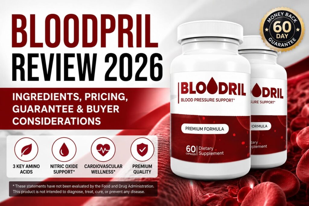 Single bottle of BloodPril dietary supplement for cardiovascular support and natural blood pressure management.